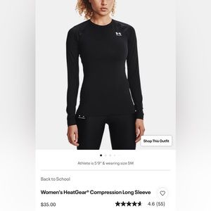 Black Women's HeatGear® Compression Long Sleeve (M)